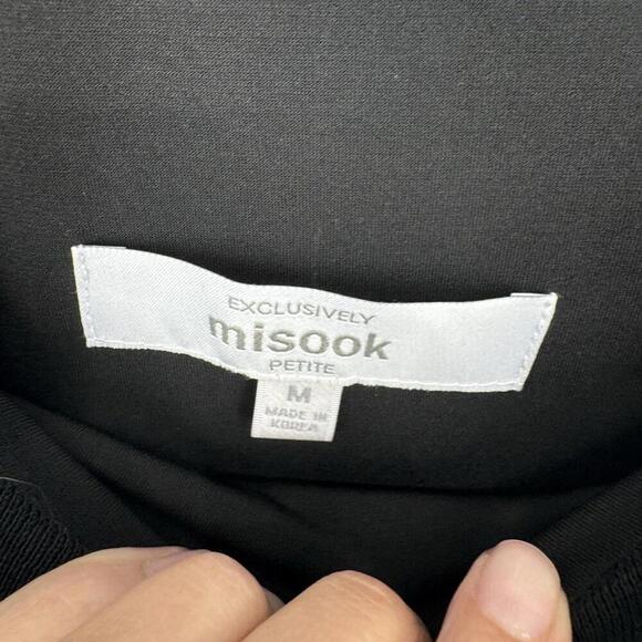 Exclusively Misook dress womens petite medium PM black blue colorblock career - Picture 4 of 6